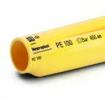 مواسير HDPE نيبروبلاست PE 100 ضغط 6 بار قطر خارجي 450 مم سمك 16.4 مم لون أصفر 