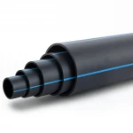 HDPE Polyethylene Pipe  PN 12.5 Bar [PE 100] OD 630 mm  SDR 13.6  Color Black with Blue Stripes | Almona Factory