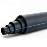 مواسير HDPE ضغط  16 بار [PE 100] قطر خارجي 200 مم  SDR 11  لون اسود مع خط ازرق | مصنع المنى