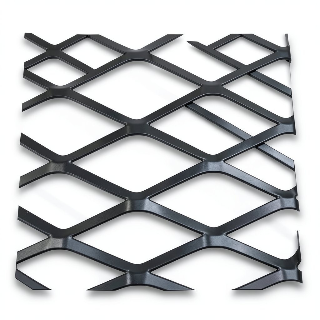 Hot Rolled Steel Expanded Metal Mesh 1.5 mm Thickness 1.22x3 m Black