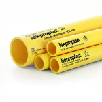 مواسير HDPE نيبروبلاست PE 100 ضغط 6 بار قطر خارجي 500 مم سمك 18.2 مم لون أصفر 