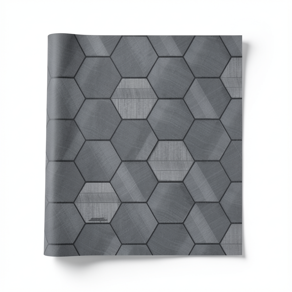 Italian Wallpaper Geometric Design 10m x 0.73m Dark Grey