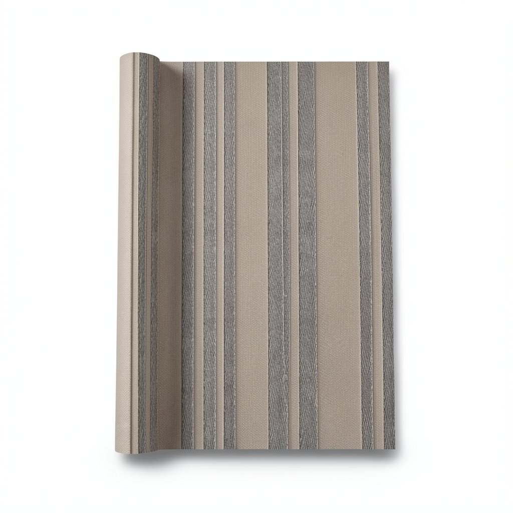 Italian Wallpaper Striped Design 10m x 0.73m, Dark Beige