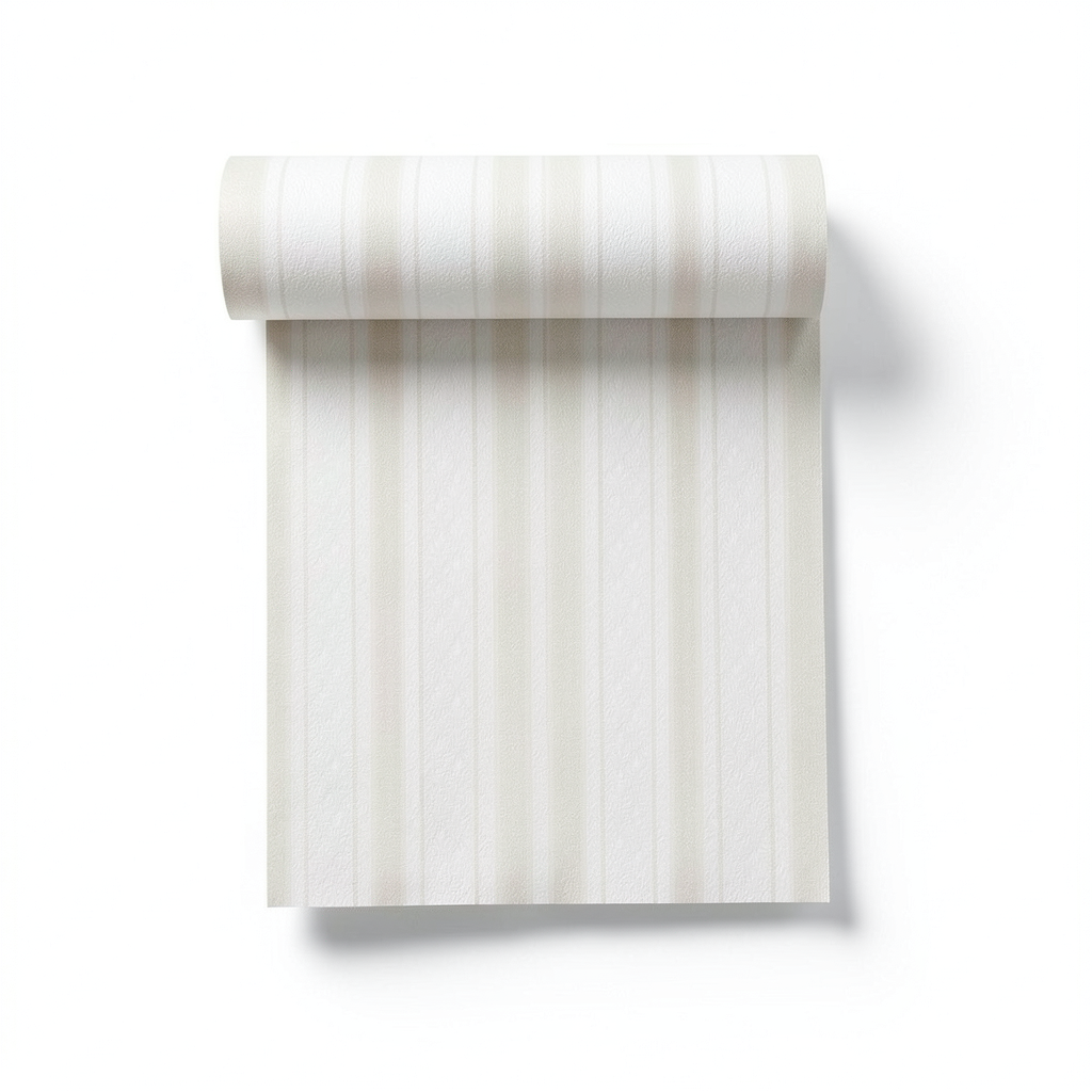 Italian Wallpaper Striped Design 10m x 0.73m, Pale Beige