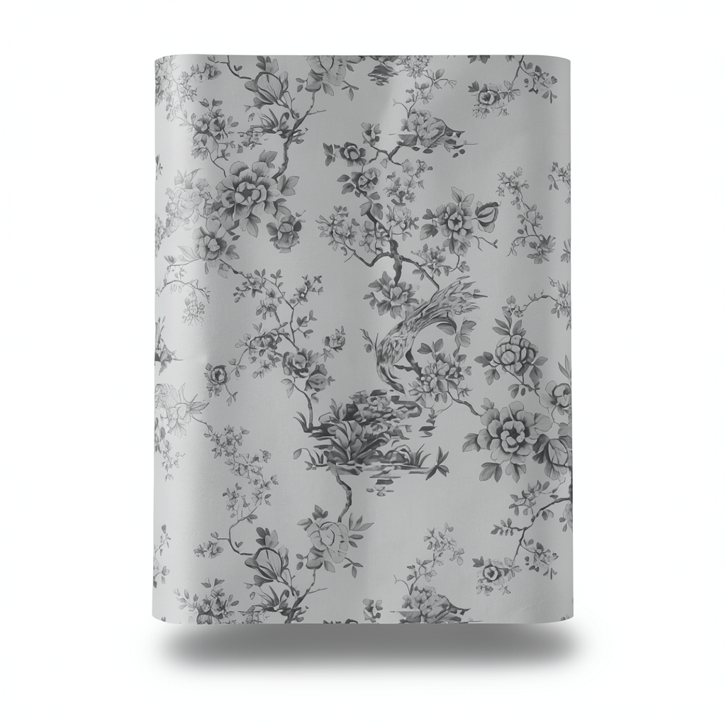 Italian Wallpaper Floral Design Size 10mx1.06m Gray Color