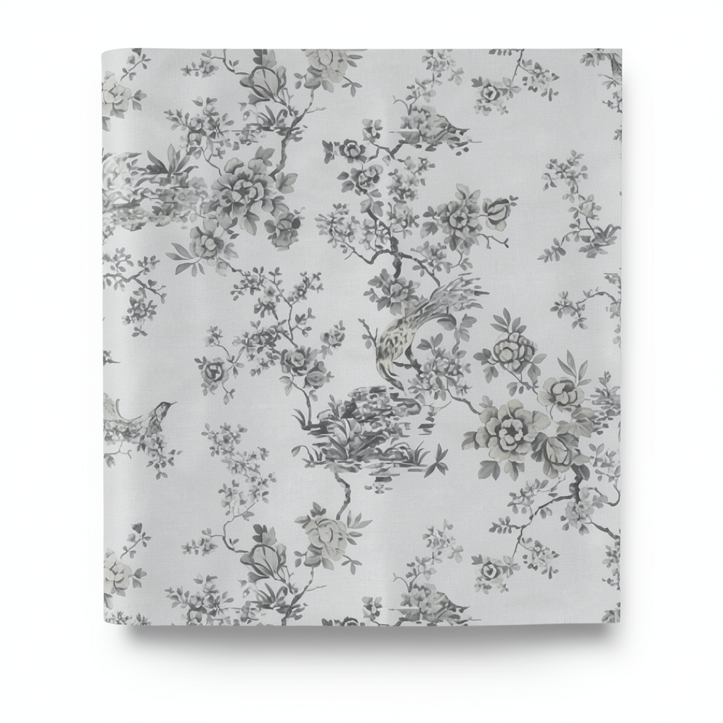 Italian Wallpaper Floral Design Size 10mx1.06m Gray Color