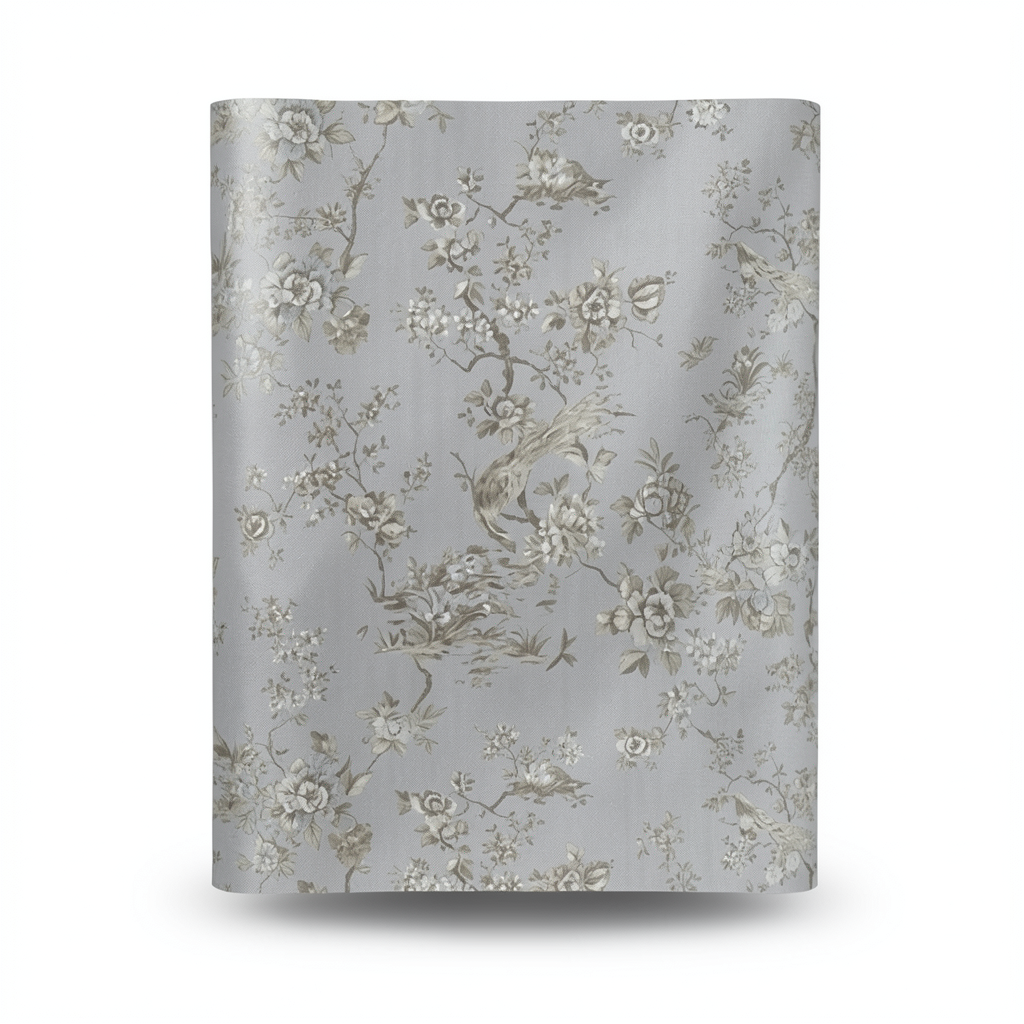 Italian Wallpaper Gray Color Floral Design, Size 10m x 1.06m, Model RC19050