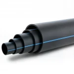 HDPE Polyethylene Pipe  Nominal Pressure 16 Bar [PE 100] Outside Diameter 200 mm  SDR 11  Color Black with Blue Stripes | Almona Factory