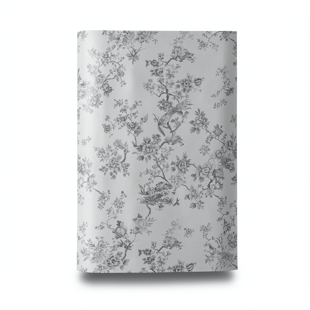 Italian Wallpaper Floral Design Size 10mx1.06m Gray Color