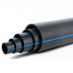 أنابيب HDPE ضغط  16 بار [PE 100] قطر خارجي 225 مم  SDR 11  لون اسود مع خط ازرق | مصنع المنى