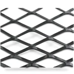 Hot Rolled Steel Expanded Metal Mesh Thickness 1.8 mm Width 1.22 m Length 2 m, Black