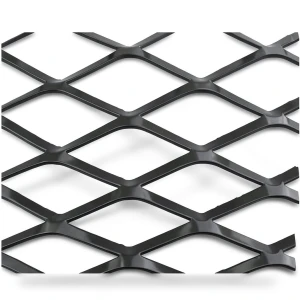 Hot Rolled Steel Expanded Metal Mesh Thickness 1.8 mm Width 1.22 m Length 2 m, Black