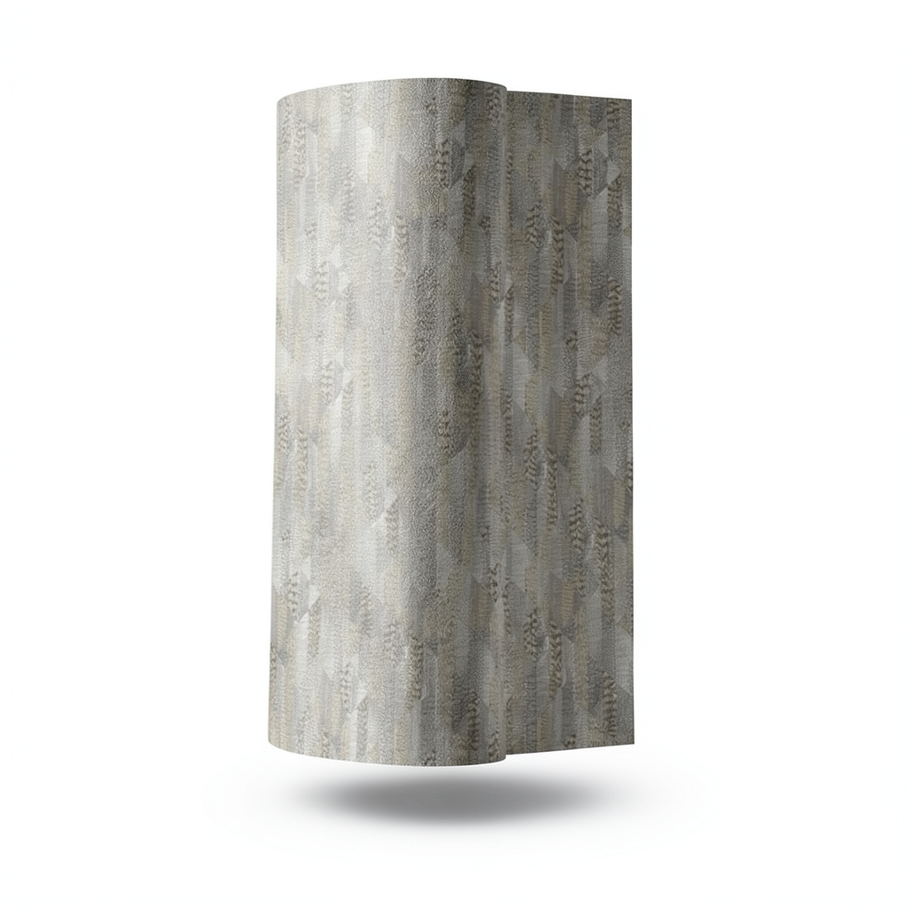 Italian Wallpaper Dark Beige Color Geometric Design, Size 10m x 1.06m, Model RC19065