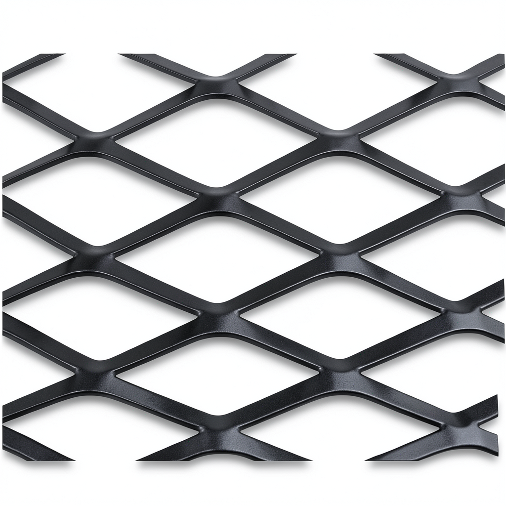 Hot Rolled Steel Expanded Metal Mesh 2.3 mm Thickness 1.22x2 m Black