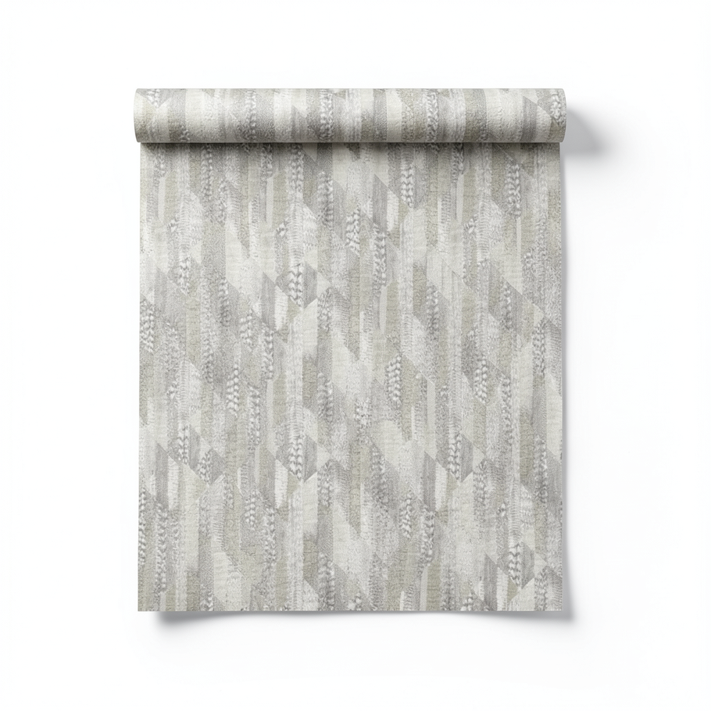 Italian Wallpaper Geometric Design Beige Color, Size 10mx1.06m, Model RC19066