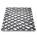 Hot Rolled Steel Expanded Metal Mesh Thickness 1.8 mm Width 1.22 m Length 2 m, Black