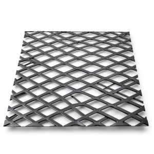 Hot Rolled Steel Expanded Metal Mesh Thickness 1.8 mm Width 1.22 m Length 2 m, Black