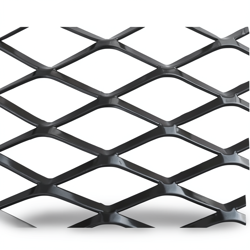 Hot Rolled Steel Expanded Metal Mesh 2 mm Thickness 1.22x2 m Black