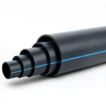 HDPE Pipe  Pressure 10 Bar [PE 100] Size (OD) 180 mm  SDR 17  Color Black with Blue Stripes | Almona Factory
