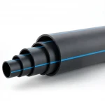 HDPE Pipe  PN 10 Bar [PE 100] Outside Diameter 560 mm  SDR 17  Color Black with Blue Stripes | Almona Company