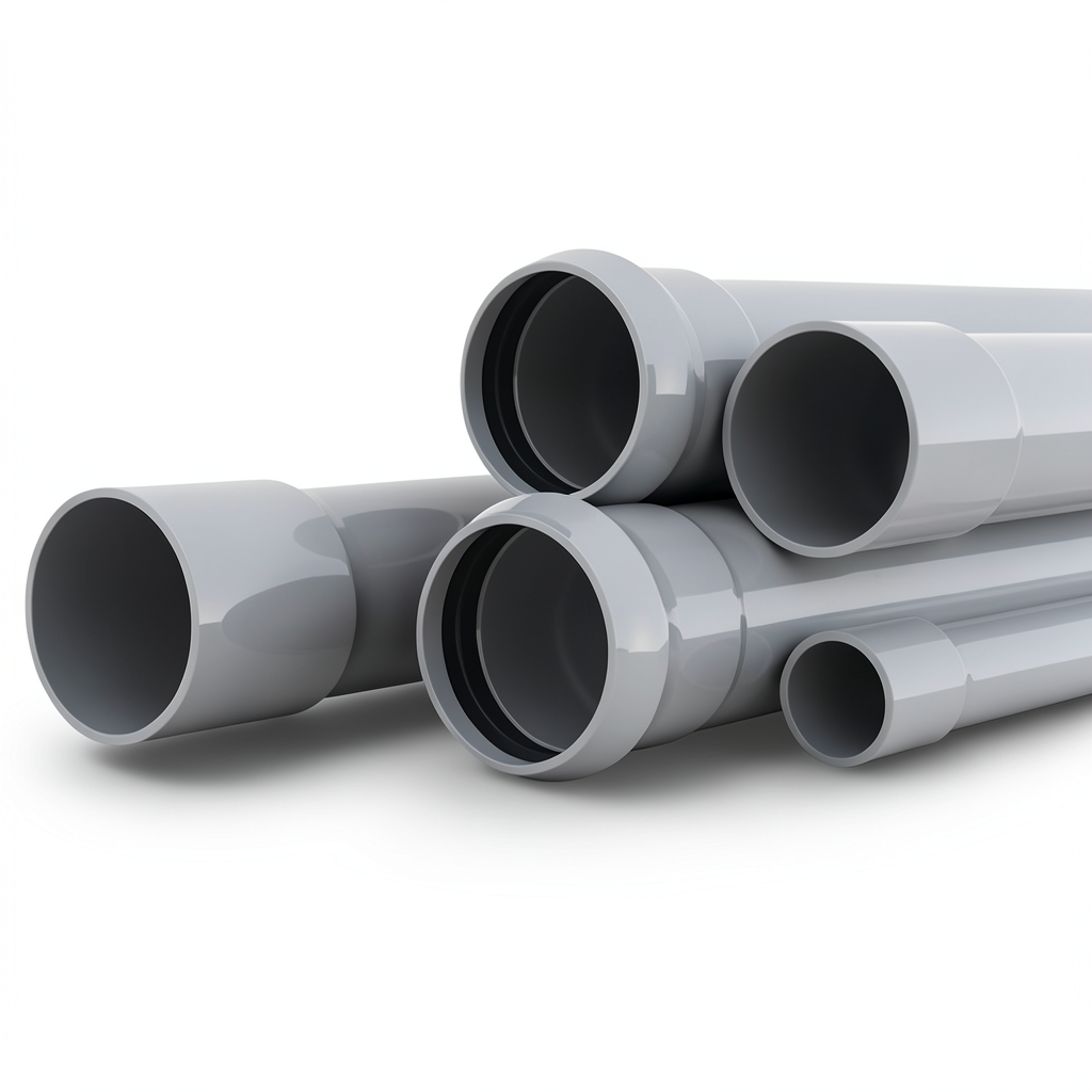 UPVC Pipes Nominal Pressure 4 Bar Outside Diameter 500 mm Thickness 9.8 mm Gray