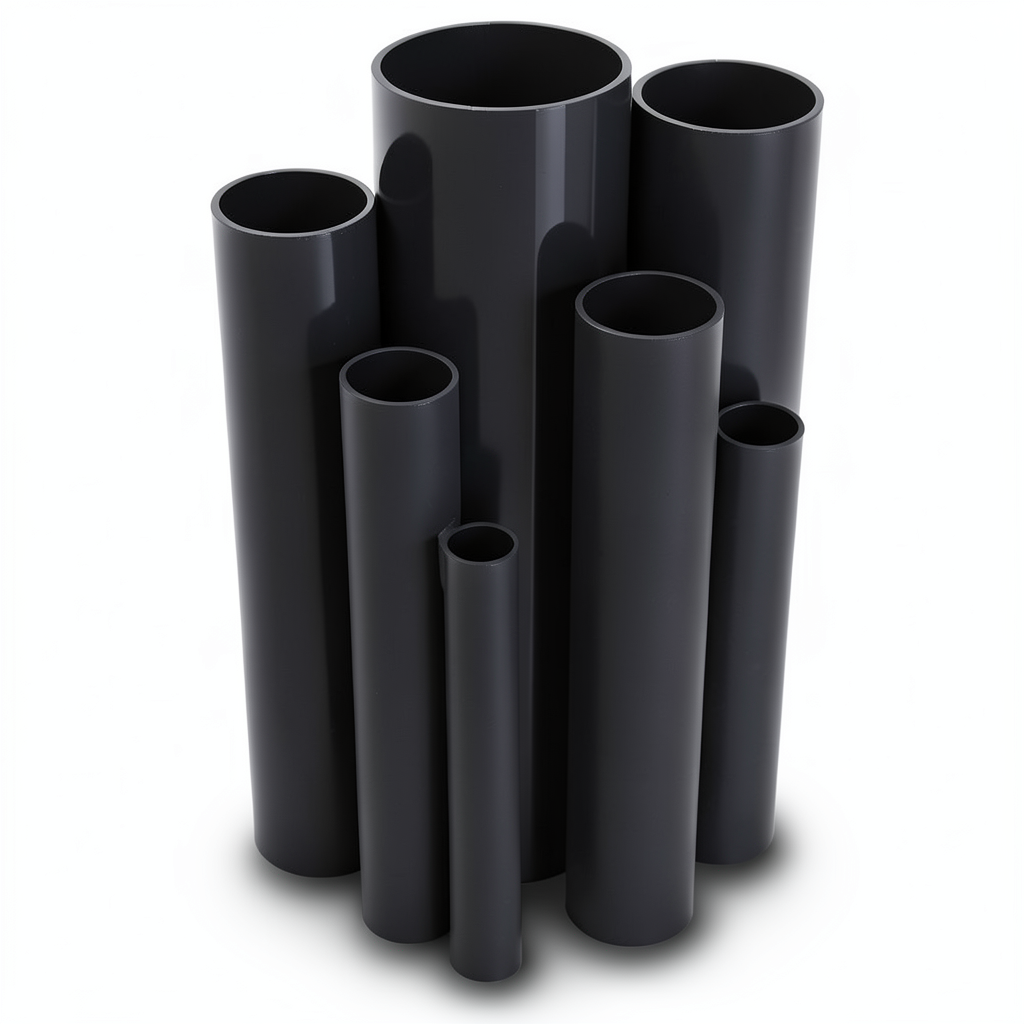 مواسير UPVC ضغط اسمي 45 بار قطر خارجي 21.5 مم سمك 4.3 مم لون اسود