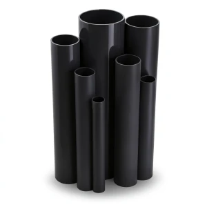 مواسير UPVC ضغط 12 بار قطر خارجي 26.6 مم سمك 1.6 مم لون اسود