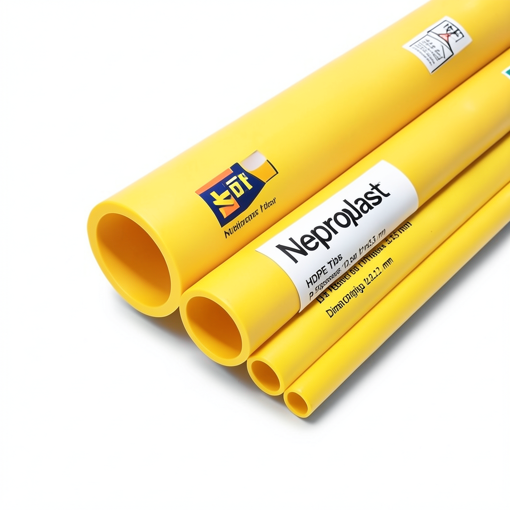مواسير HDPE نيبروبلاست PE 80 ضغط 12.5 بار قطر 355 مم سمك 32.2 مم أصفر | نيبروبلاست