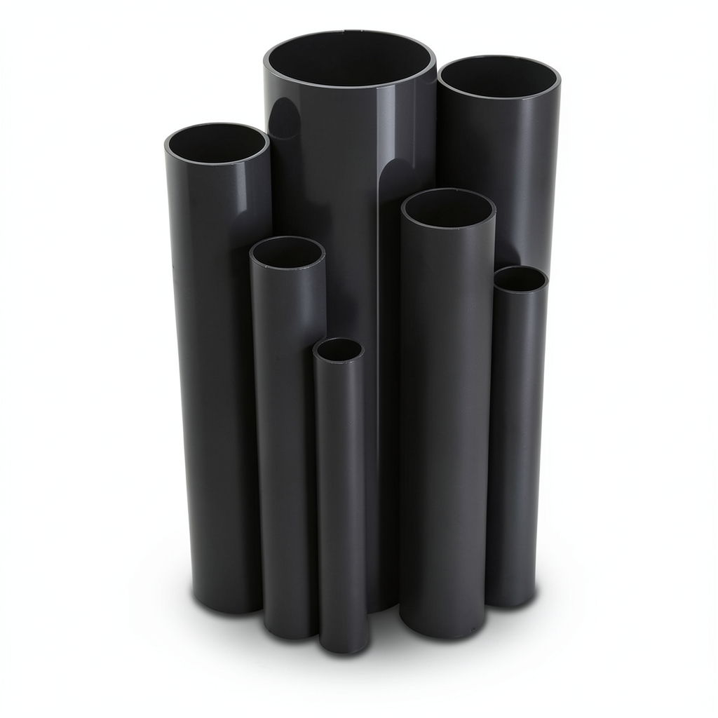 مواسير UPVC ضغط 12 بار قطر خارجي 26.9 مم سمك 1.8 مم لون اسود