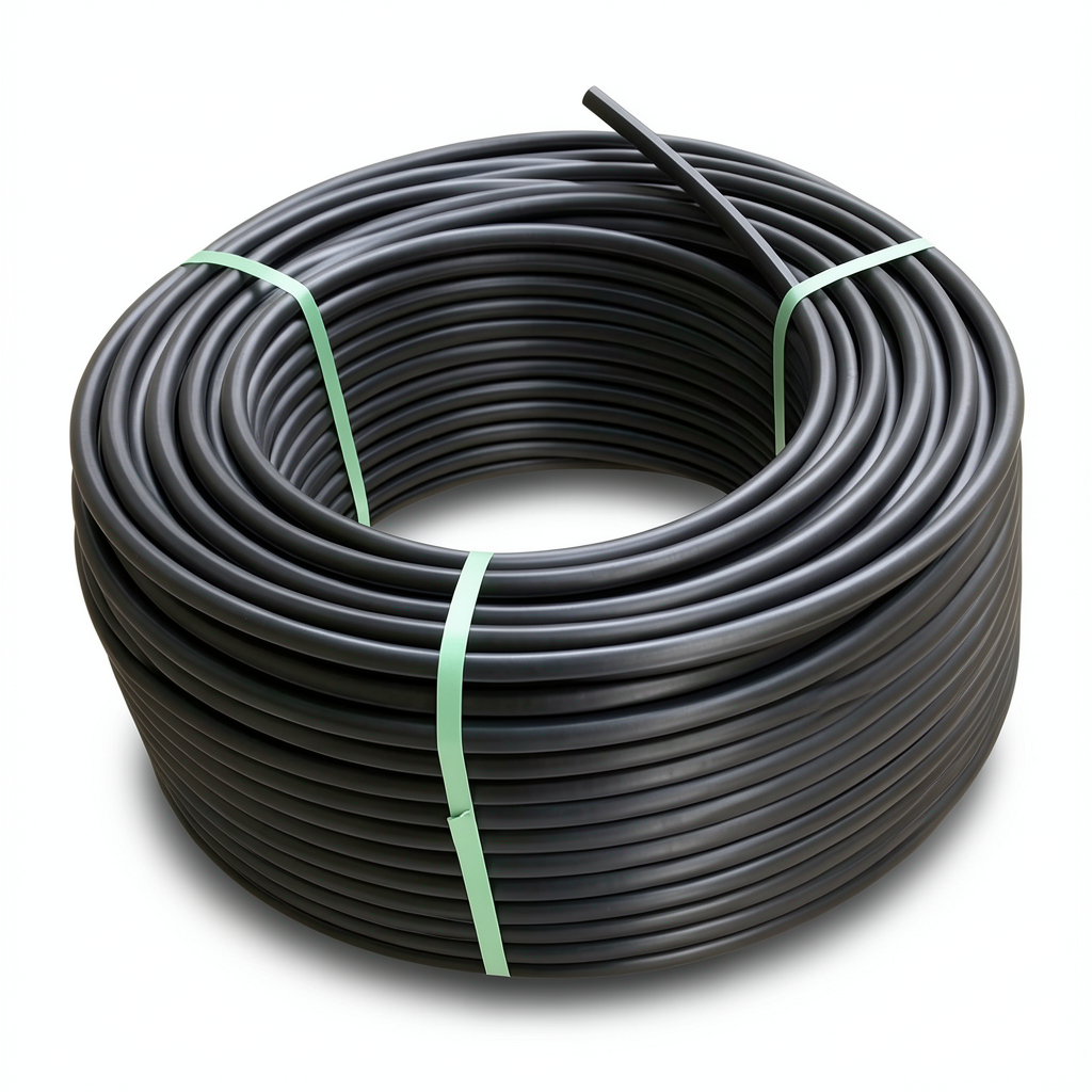 HDPE Polyethylene Plastic Coil Pipe 20 Bar Pressure PE 100, 125 mm Diameter SDR 9 Black