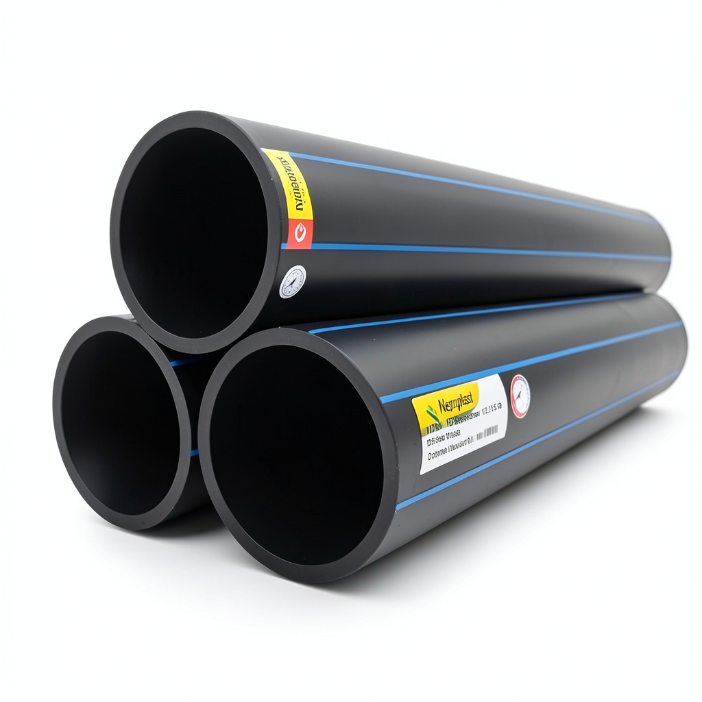 أنابيب HDPE نيبروبلاست PE 80 ضغط 12.5 بار قطر خارجي 140 مم سمك 12.7 مم لون أسود | نيبروبلاست