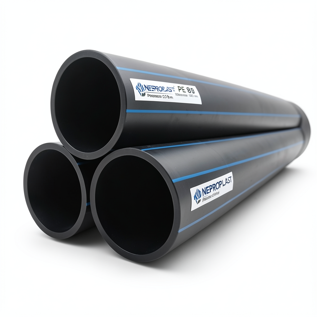 HDPE Pipes PE 80 Pressure 12.5 Bar Outside Diameter 160 mm Thickness 14.6 mm Black | NEPROPLAST