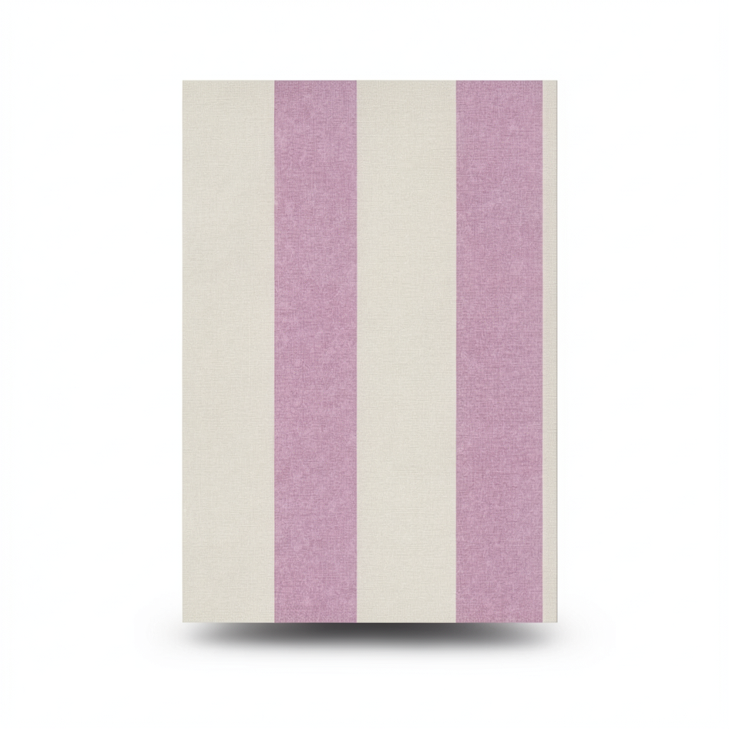 Striped Wall Decoration 10m x 0.53m Beige with Pink