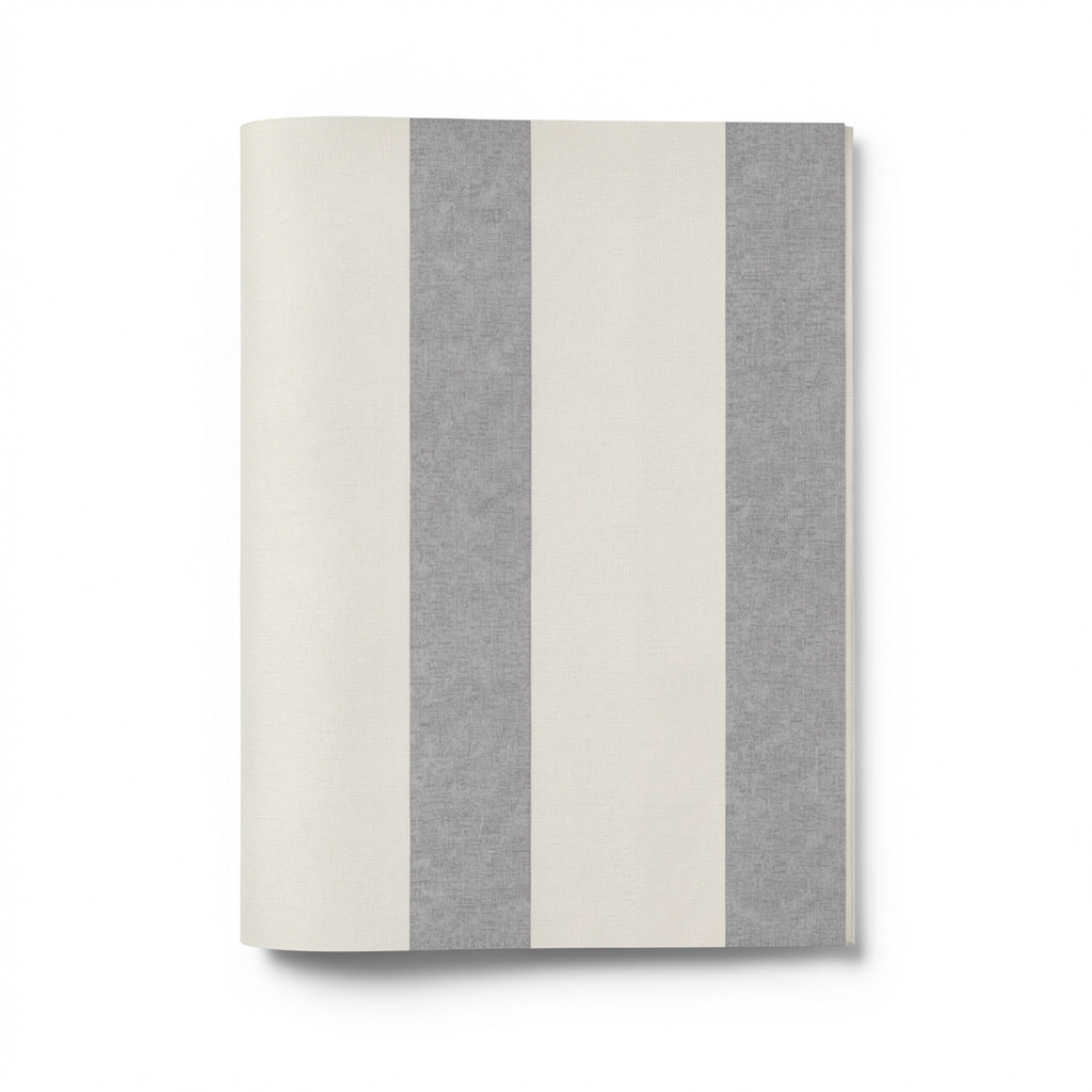 German Striped Wallpaper 10m x 0.53m Beige with Gray, Model 448764