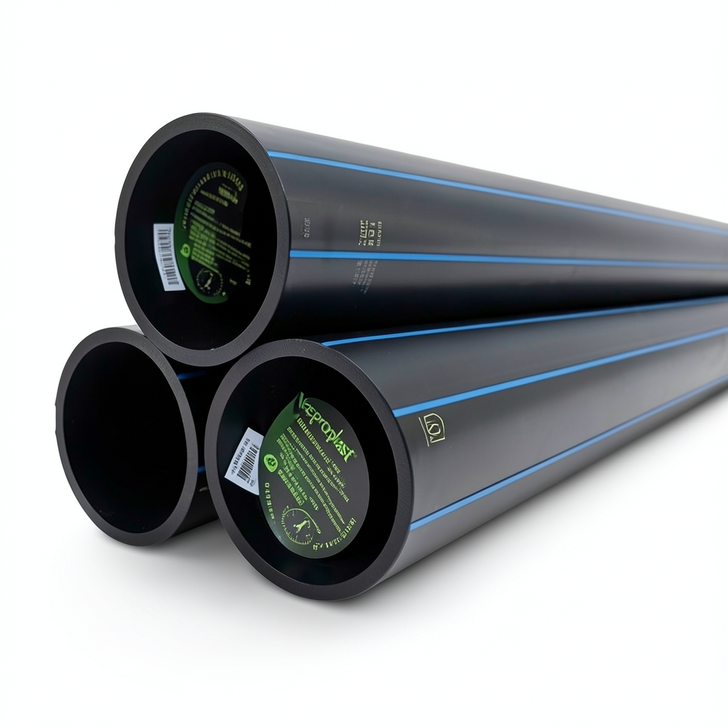 أنابيب HDPE نيبروبلاست PE 80 ضغط 12.5 بار قطر خارجي 250 مم سمك 22.7 مم أسود | نيبروبلاست