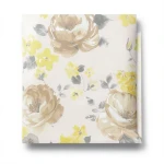 Floral Wall Decoration 10m x 0.53m Beige with Yellow, Model 448887