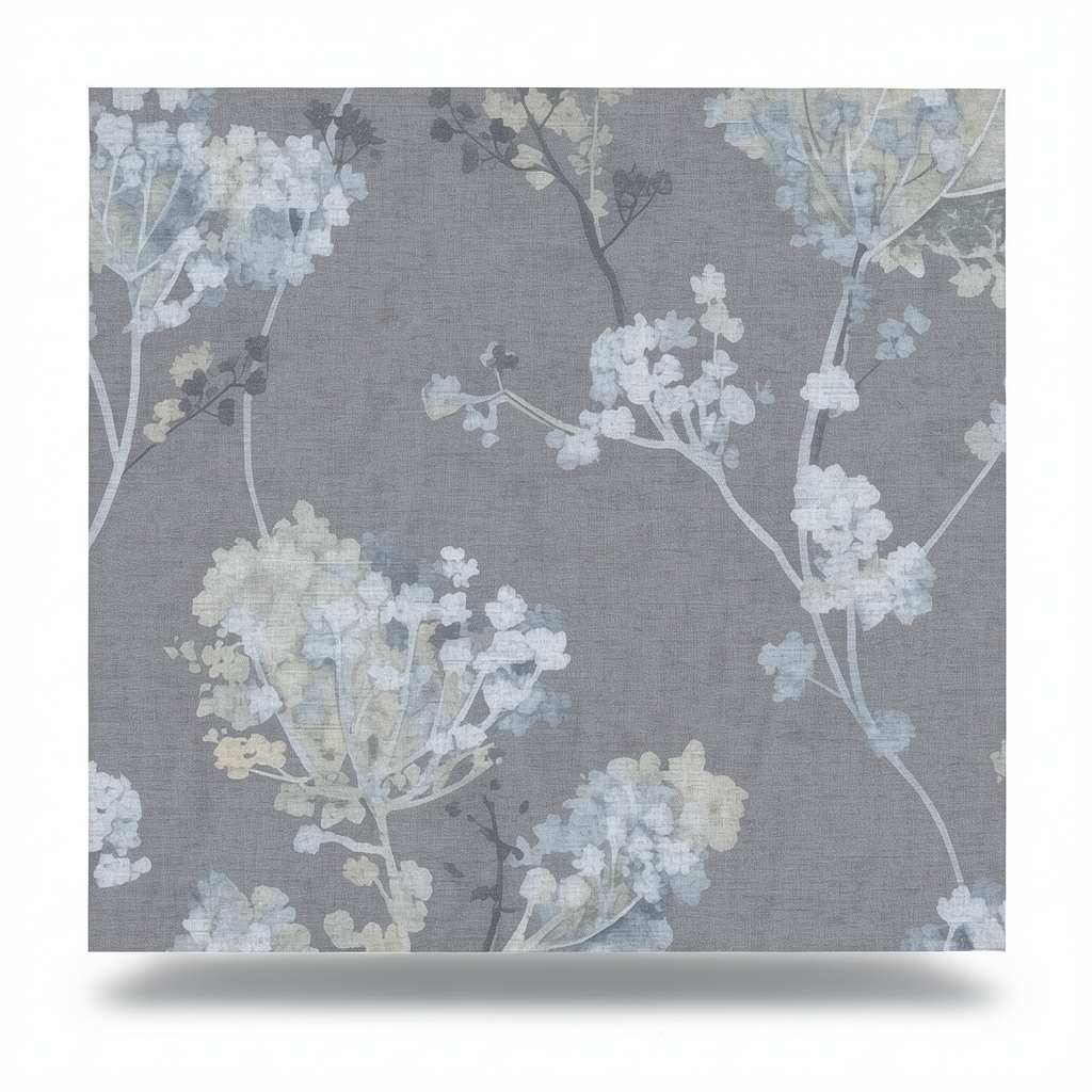 Floral Wall Decoration 10m x 0.53m Gray Color, Model 449280
