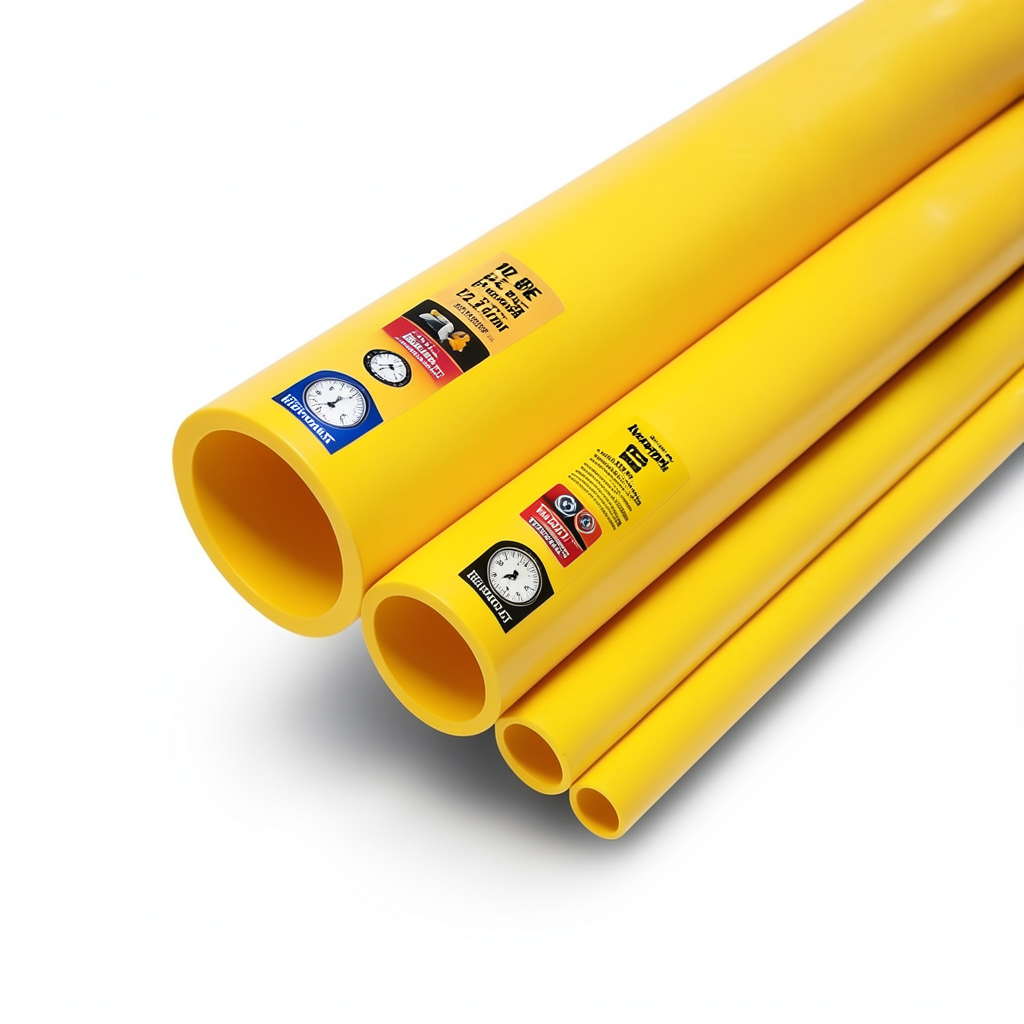 Neproplast HDPE Pipes PE 80 Pressure 12.5 Bar Diameter 200 mm Thickness 18.2 mm Yellow | NEPROPLAST
