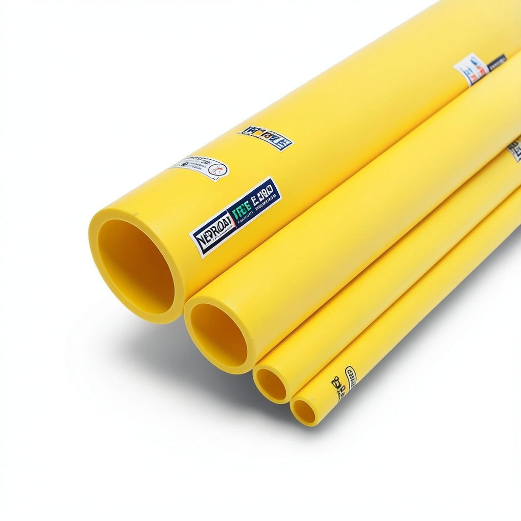 مواسير HDPE PE 80 ضغط 12.5 بار قطر 225 مم سمك 20.5 مم لون أصفر | نيبروبلاست