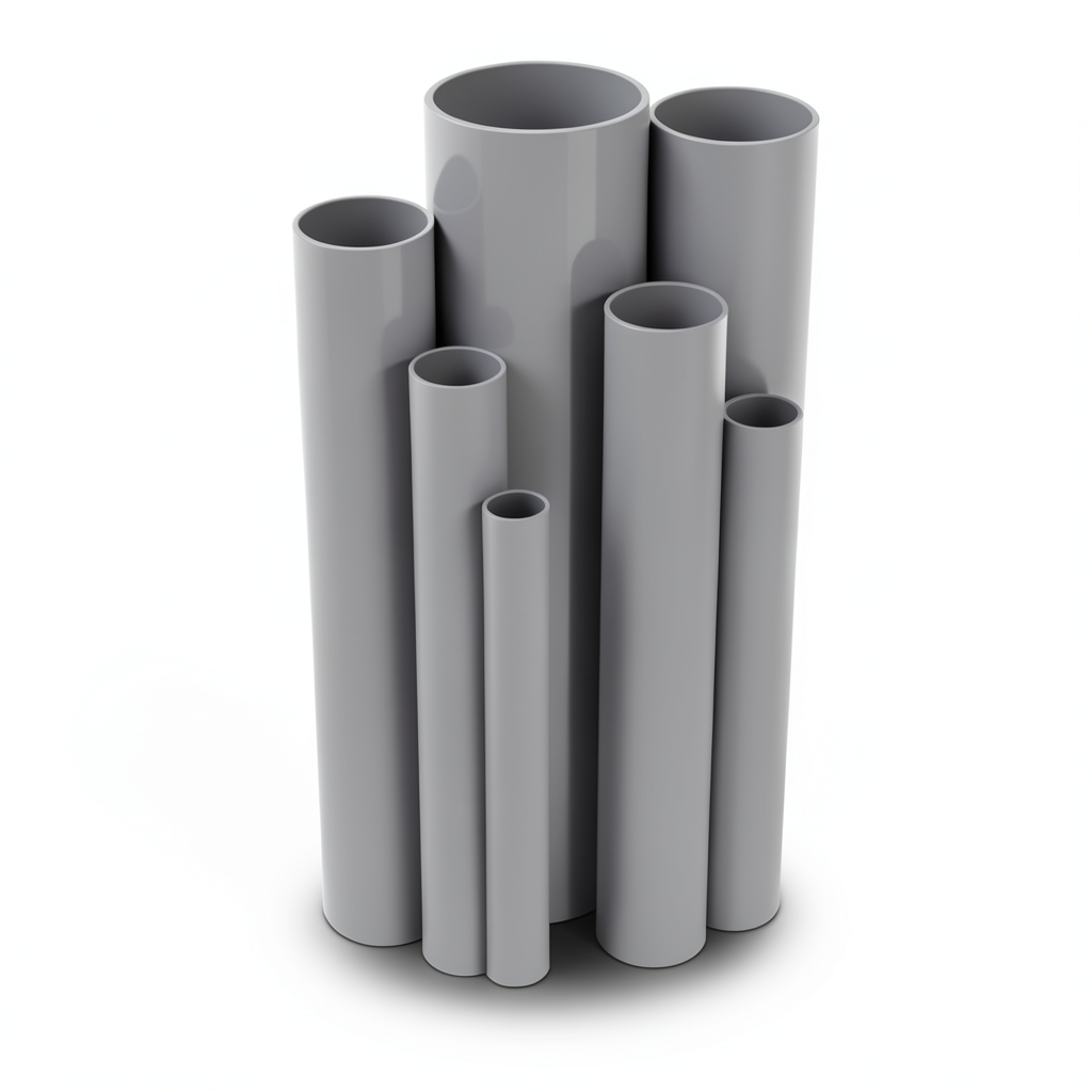 UPVC Pipes Outside Diameter 200 mm Thickness 4.9 mm Gray