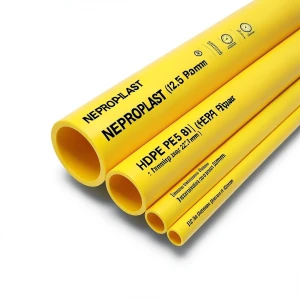 مواسير HDPE PE 80 ضغط 12.5 بار قطر 250 مم سمك 22.7 مم لون أصفر | نيبروبلاست