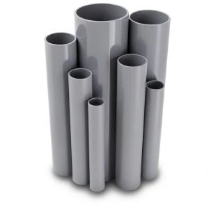مواسير UPVC قطر خارجي 250 مم، سمك 6.1 مم، وزن 7.01 كجم/م، لون رمادي