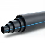 أنابيب بلاستيك HDPE ضغط  6.3 بار [PE 100] قطر خارجي 400 مم  SDR 26  لون اسود مع خط ازرق | شركة المنى