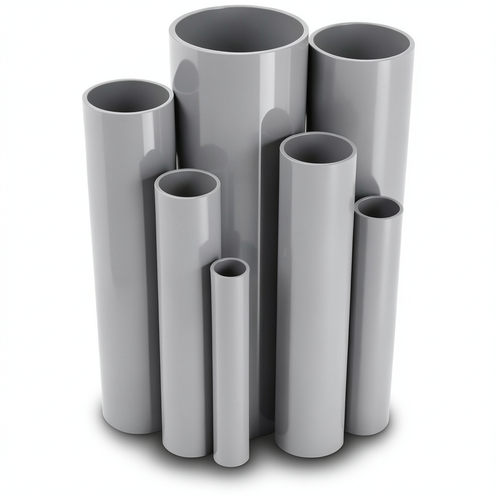 مواسير UPVC قطر خارجي 40 مم سمك 1.8 مم لون رمادي