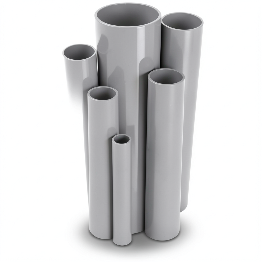 مواسير UPVC قطر خارجي 50 مم سمك 1.8 مم لون رمادي