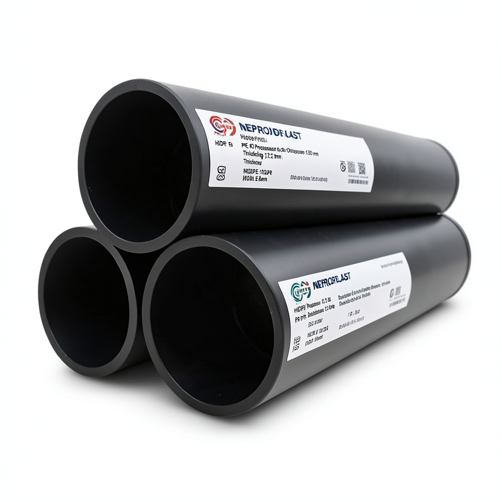 HDPE Pipes PE 80 Pressure 12.5 Bar Outside Diameter 630 mm Thickness 57.2 mm Black | NEPROPLAST