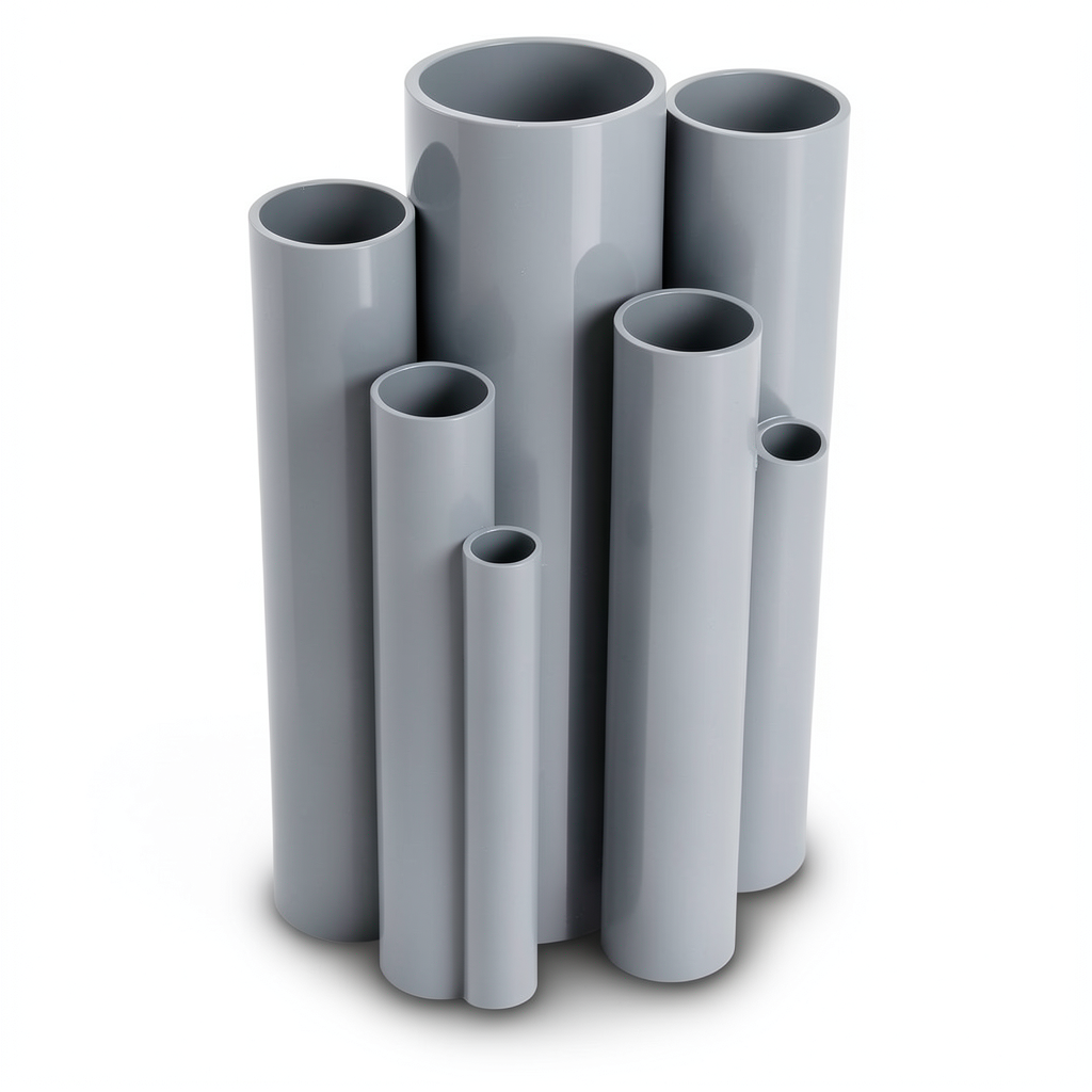 مواسير UPVC قطر خارجي 125 مم سمك 2.5 مم لون رمادي