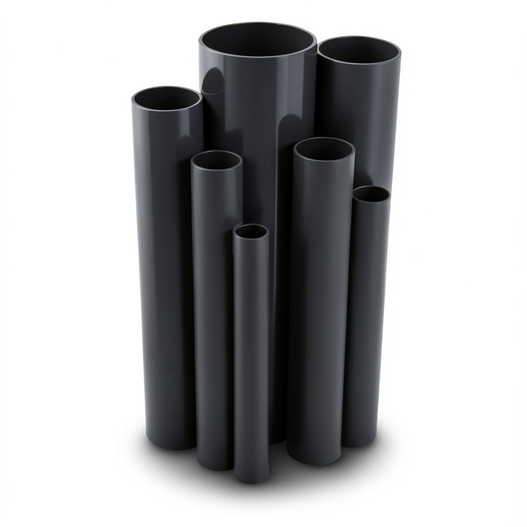 مواسير UPVC قطر خارجي 125 مم سمك 2.5 مم لون أسود