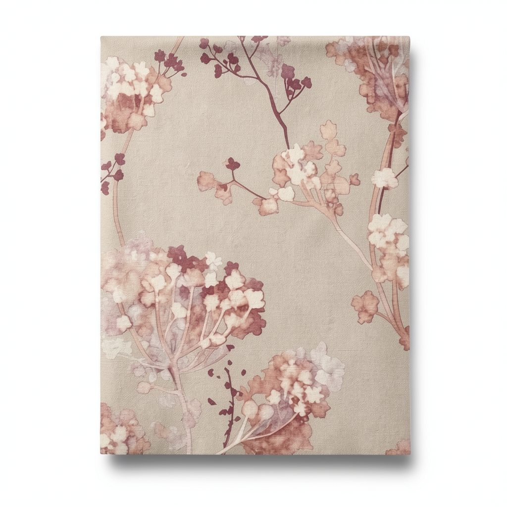 German Floral Wall Covering 10m x 0.53m Dark Beige, Model 449273