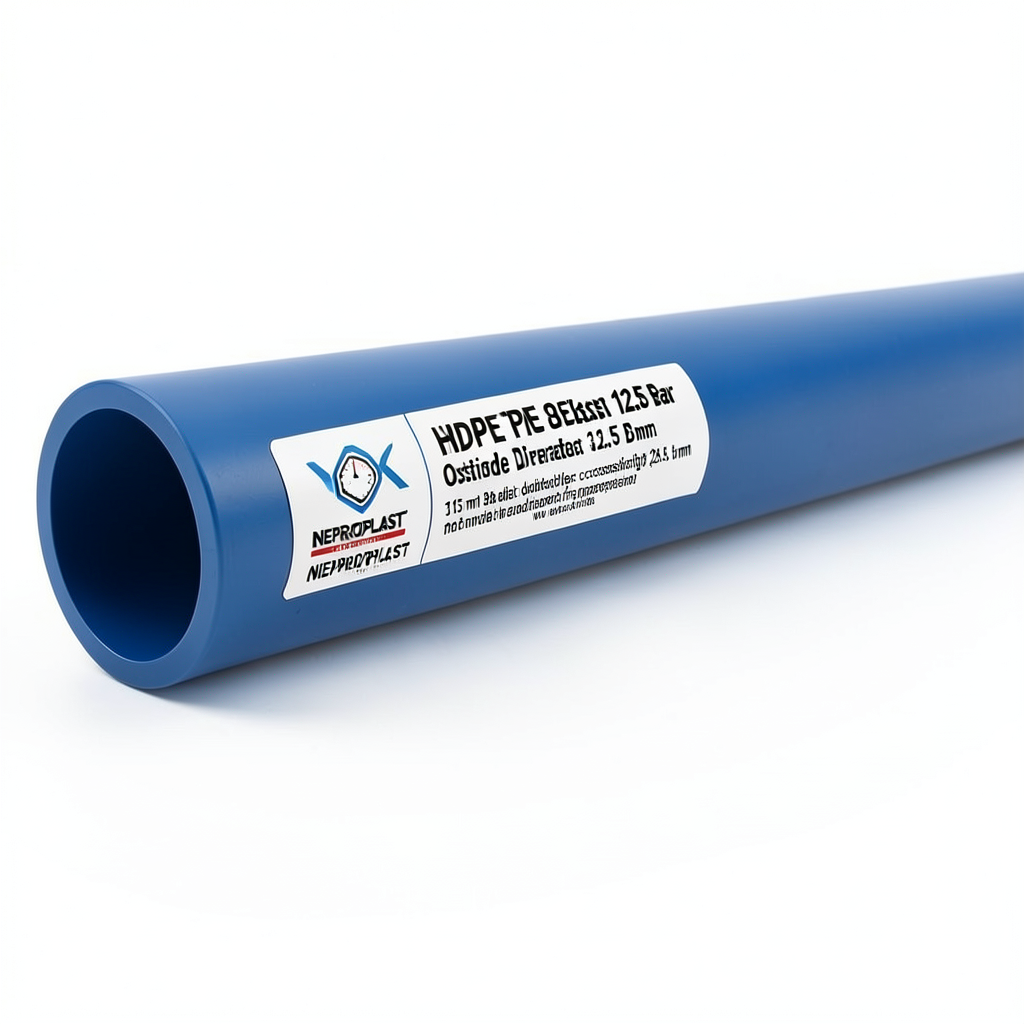 مواسير HDPE PE 80 ضغط 12.5 بار قطر خارجي 315 مم سمك 28.6 مم لون أزرق | نيبروبلاست